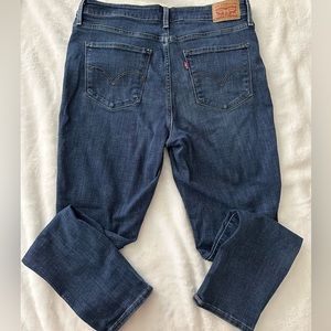 Levi’s 721 high-rise skinny jeans, dark wash, size 32, excellent condition